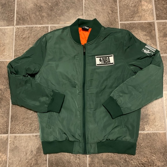 bomber jacket green orange